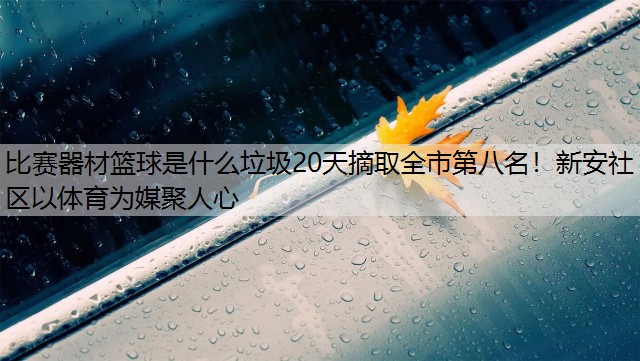 比赛器材篮球是什么垃圾20天摘取全市第八名！新安社区以体育为媒聚人心