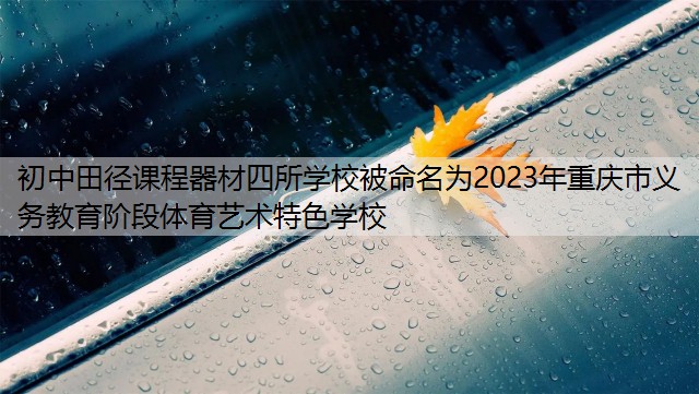 初中田径课程器材四所学校被命名为2023年重庆市义务教育阶段体育艺术特色学校